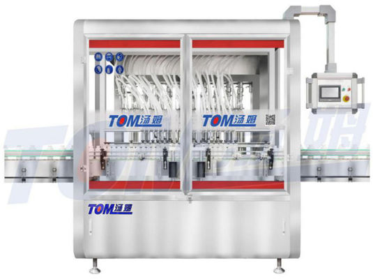10 Nozzle Mesin Pengisi Minyak Makanan PLC Dikendalikan Mesin Pengisi Piston